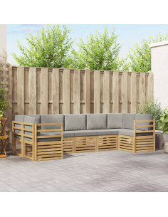 Set divano sezionale 7 pcs Bianco e Grigio Chiaro