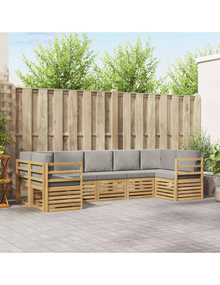 Set divano sezionale 7 pcs Bianco e Grigio Chiaro