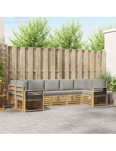 Set divano sezionale 7 pcs Bianco e Grigio Chiaro