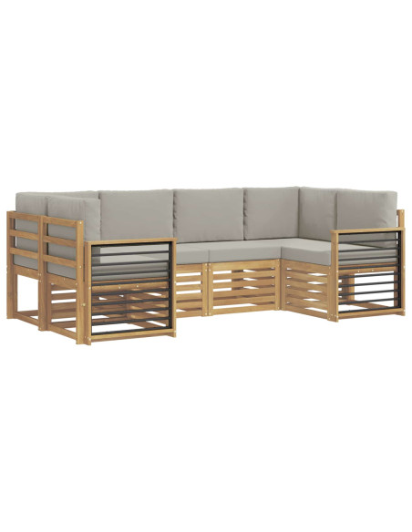 Set divano sezionale 6 pcs Bianco e Grigio Chiaro