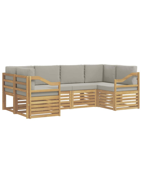 Set divano sezionale 6 pcs Bianco e Grigio Chiaro
