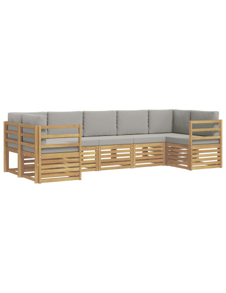 Set divano sezionale 7 pcs Bianco e Grigio Chiaro