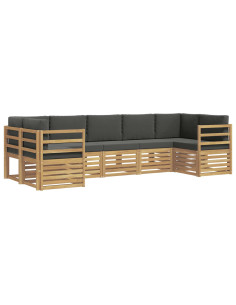 Set divano sezionale 7 pcs Bianco e Antracite 2