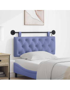 Testiera sospesa Con luce LED Blu jeans Tessuto