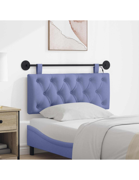 Testiera sospesa Con luce LED Blu jeans Tessuto