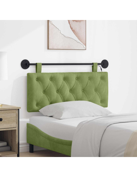 Testiera sospesa Con luce LED Verde chiaro Velluto