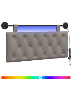 Testiera sospesa Con luce LED Tortora Tessuto 2