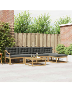 Set di divani da esterno 6 pcs Bianco e Antracite