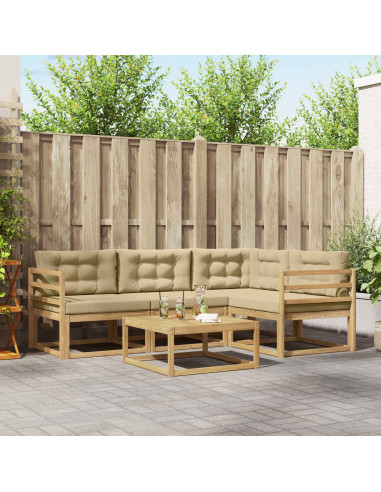 Set di divani da esterno 5 pcs Bianco e Beige 79 x 79 x 37 cm
