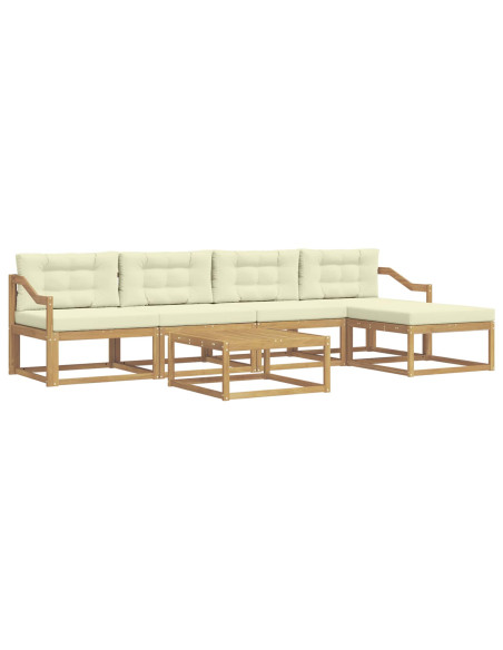 Set di divani da esterno 6 pcs Bianco e Crema 79 x 79 x 37 cm