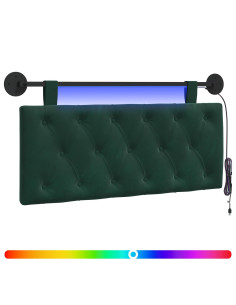 Testiera sospesa Con luce LED Verde Scuro Velluto 2