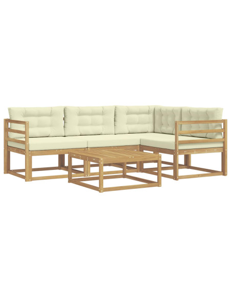 Set di divani da esterno 5 pcs Bianco e Crema 79 x 79 x 37 cm