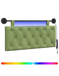 Testiera sospesa Con luce LED Verde chiaro Velluto 2