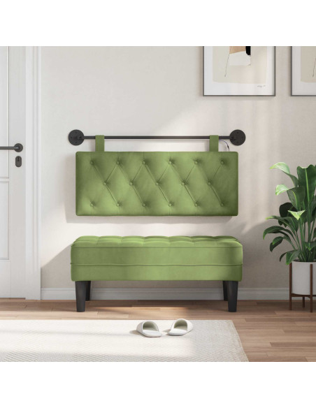 Testiera sospesa Con luce LED Verde chiaro Velluto