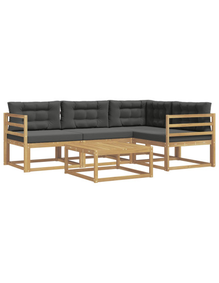 Set di divani da esterno 5 pcs Bianco e Antracite