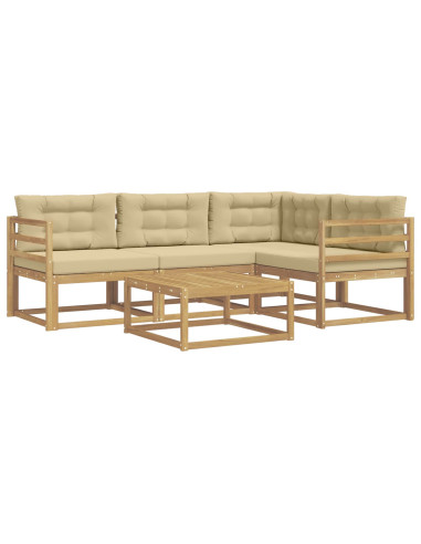 Set di divani da esterno 5 pcs Bianco e Beige 79 x 79 x 37 cm