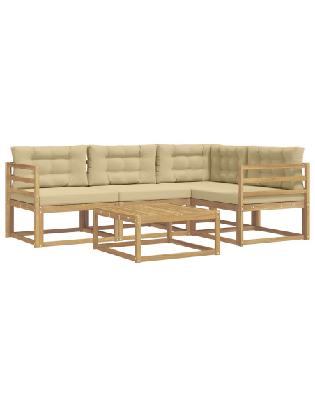 Set di divani da esterno 5 pcs Bianco e Beige 79 x 79 x 37 cm