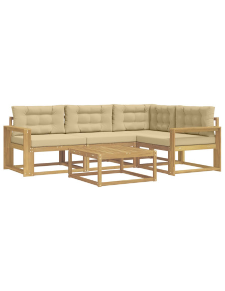 Set di divani da esterno 5 pcs Bianco e Beige 79 x 79 x 37 cm