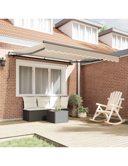Tenda Retrattile Beige 300 x 250 cm Poliestere e Acciaio