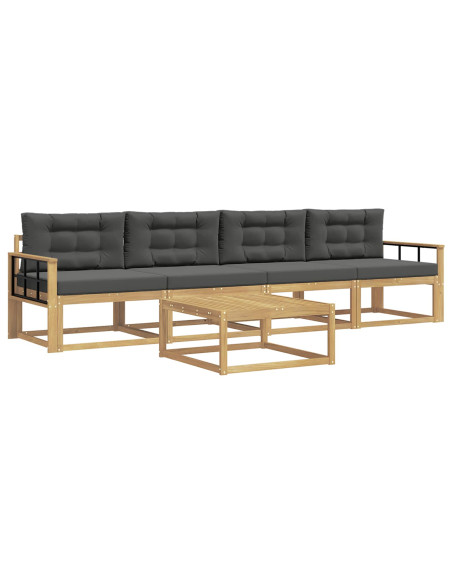 Set di divani da esterno con cuscino 4 pcs Bianco e Antracite