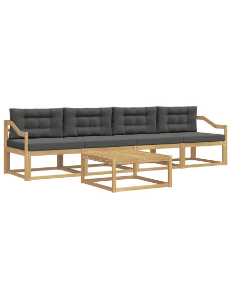 Set di divani da esterno con cuscino 4 pcs Bianco e Antracite