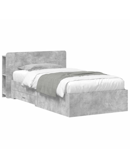 Telaio del letto con storage Grigio Cemento 80 x 200 cm