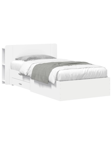 Telaio del letto con storage con testiera Bianco 80 x 200 cm