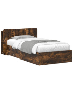 Telaio del letto con storage Rovere Fumo 90 x 190 cm