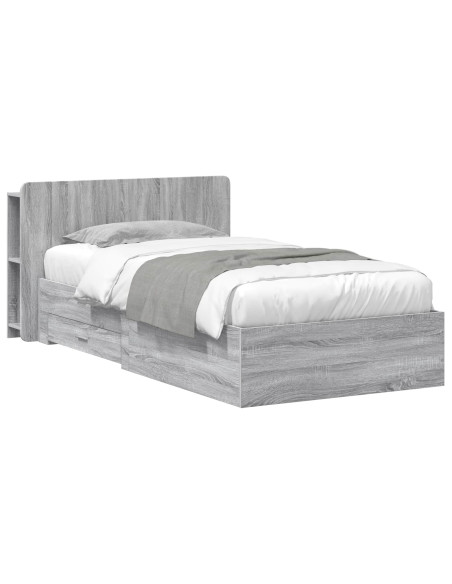 Telaio del letto con storage Sonoma grigio 100 x 200 cm