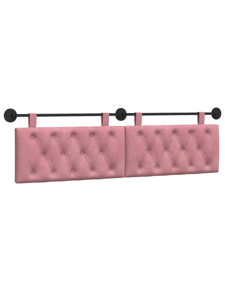 Testata appesa Montaggio a parete Rosa 170 x 55 x 7 cm Velluto