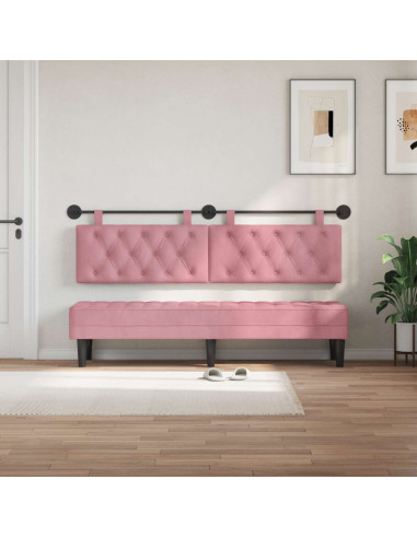 Testata appesa Montaggio a parete Rosa 170 x 55 x 7 cm Velluto