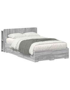 Telaio del letto con storage Sonoma grigio 120 x 190 cm