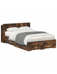 Telaio del letto con storage Rovere Fumo 120 x 190 cm