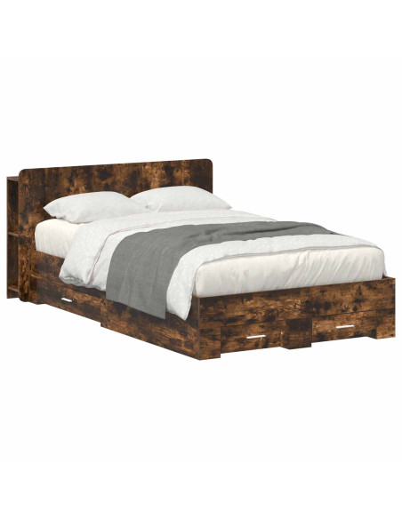 Telaio del letto con storage Rovere Fumo 120 x 190 cm
