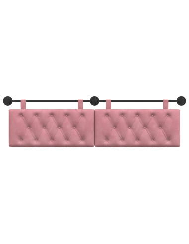 Testata appesa Montaggio a parete Rosa 170 x 55 x 7 cm Velluto