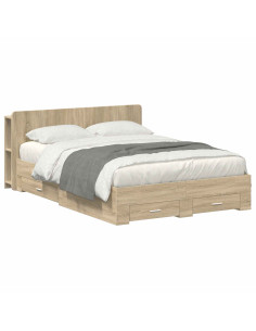 Telaio del letto con storage Rovere Sonoma 150 x 200 cm