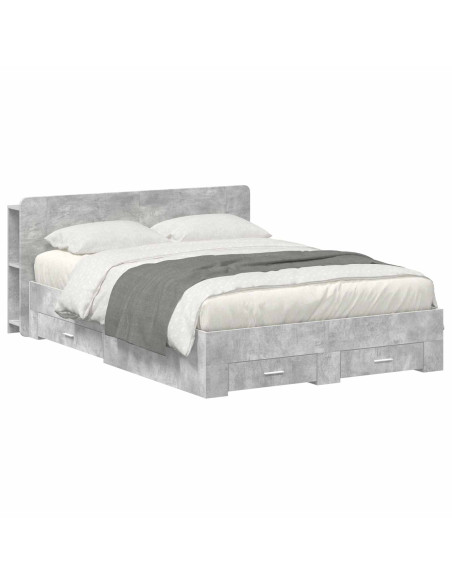 Telaio del letto con storage Grigio Cemento 160 x 200 cm