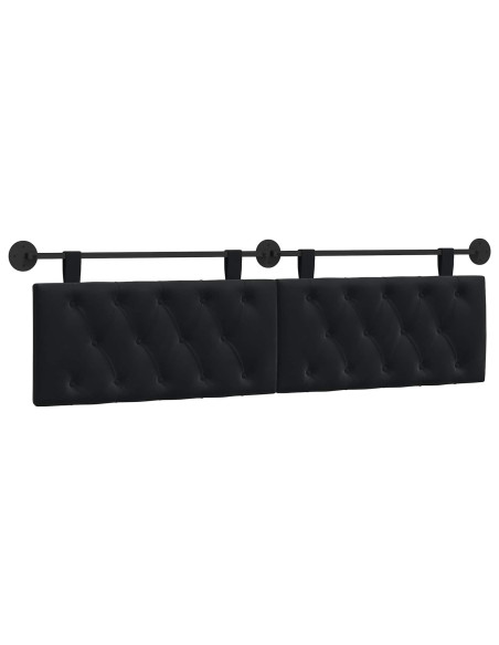 Testata appesa Montaggio a parete Nero 170 x 55 x 7 cm Velluto