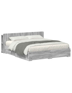 Telaio del letto con storage Sonoma grigio 200 x 200 cm