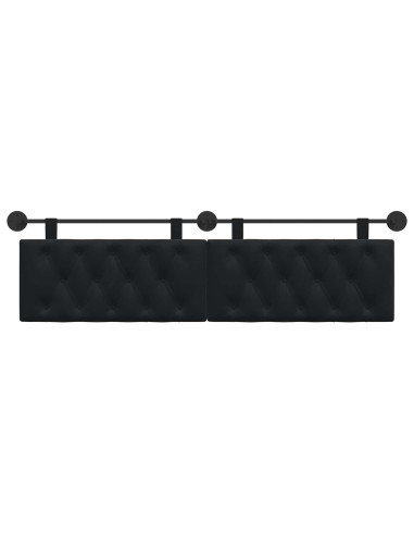 Testata appesa Montaggio a parete Nero 170 x 55 x 7 cm Velluto