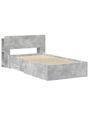 Telaio del letto con storage Grigio Cemento 80 x 200 cm