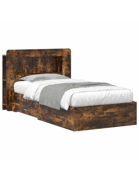 Telaio del letto con storage Rovere Fumo 80 x 200 cm