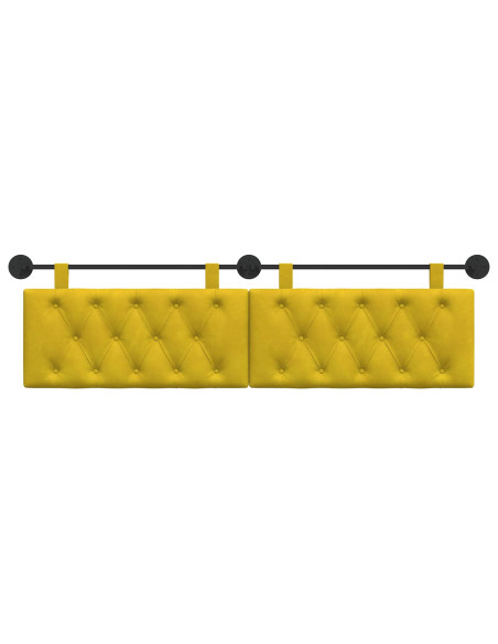 Testata appesa Giallo 170 x 55 x 7 cm Velluto