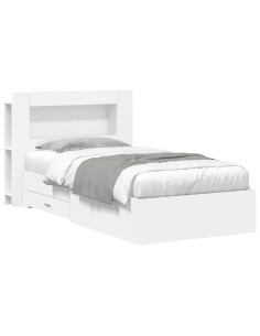 Telaio del letto con storage con testiera Bianco 80 x 200 cm