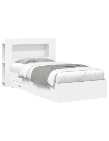 Telaio del letto con storage con testiera Bianco 80 x 200 cm