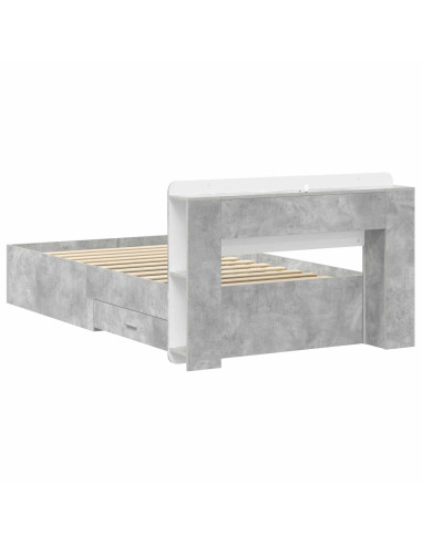 Telaio del letto con storage Grigio Cemento 80 x 200 cm