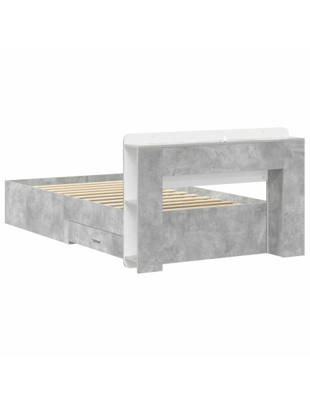 Telaio del letto con storage Grigio Cemento 80 x 200 cm
