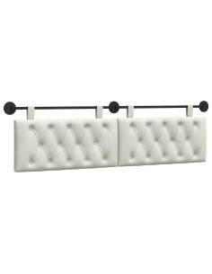 Testata appesa Montaggio a parete Crema 170 x 55 x 7 cm Velluto 2