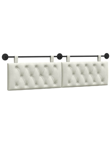 Testata appesa Montaggio a parete Crema 170 x 55 x 7 cm Velluto