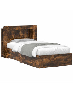 Telaio del letto con storage Rovere Fumo 100 x 200 cm